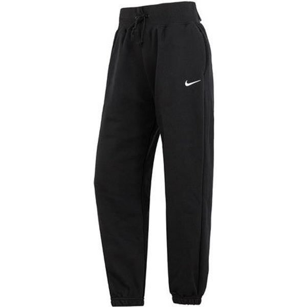 Damskie Spodnie Dresowe Joggery Nike W Jednolitym Kolorze Z Logo, O Kroju Oversize, Z Wysokim Stanem, Z Podszewką Z Polaru, Czarne DQ5888-010 S-image