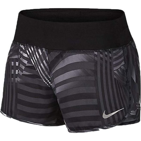 Nike Spodenki Sportowe Damskie Z OddychająCego MateriałU Z Elastyczną Talią W Paski Czarne 855536-010 XL Black-image