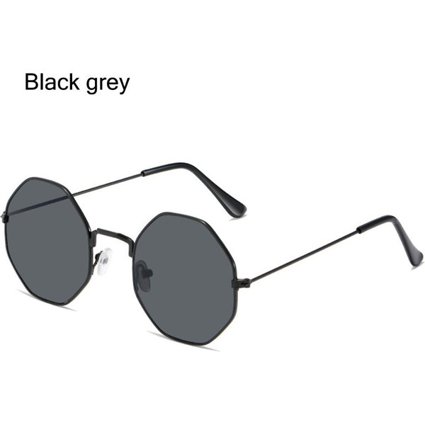 Retro OśMiokąTne Okulary PrzeciwsłOneczne Ochrona UV400 Unisex Soczewki Oceaniczne Letnie Modne Okulary Dla MężCzyzn Kobiet Black-image