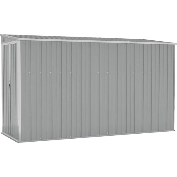 Cobertizo De JardíN Para Pared Gris 118 X 288 X 178 Cm Acero Galvanizado-image