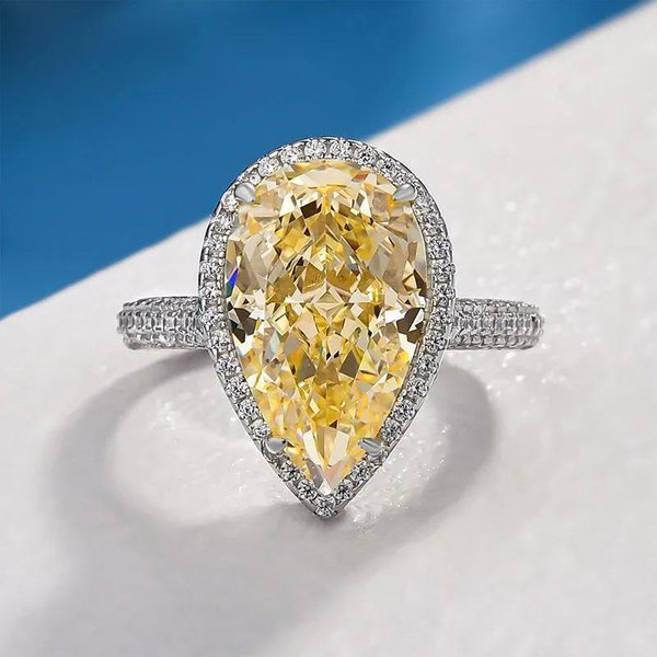 Anillos Huitan De Gota De Agua Con Circonita CúBica Amarilla/Rosa Para Mujer Para Boda MagníFicos Accesorios Femeninos Regalo Para Fiesta De Aniversario JoyeríA Elegante Para Dama 10-image