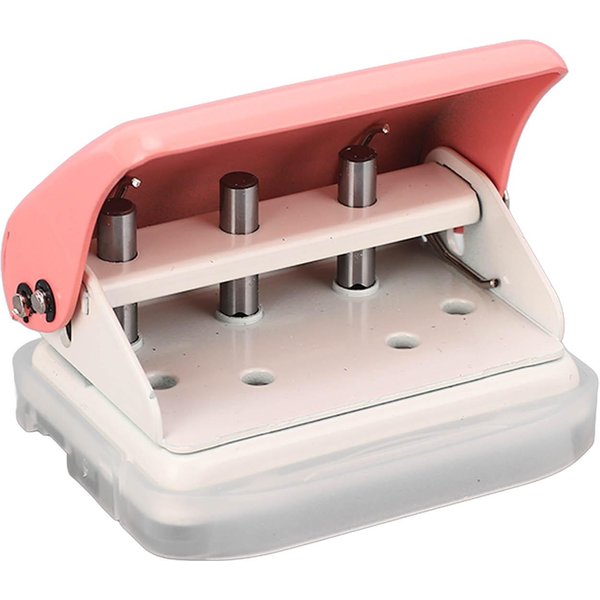 Perforadora De Papel Manual Para Hojas Sueltas Perforadora Rosa De 3 Agujeros Con Capacidad Para 5 Hojas Brown-image