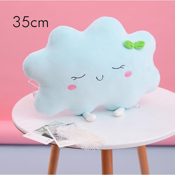 Almohada De Peluche Linda De Sol Y Nube De 35-70 Cm Rellena Suave Juguete Creativo De Peluche Sol Nube Almohada Para Coche DecoracióN Del Hogar NiñOs Juguetes Para NiñOs-image