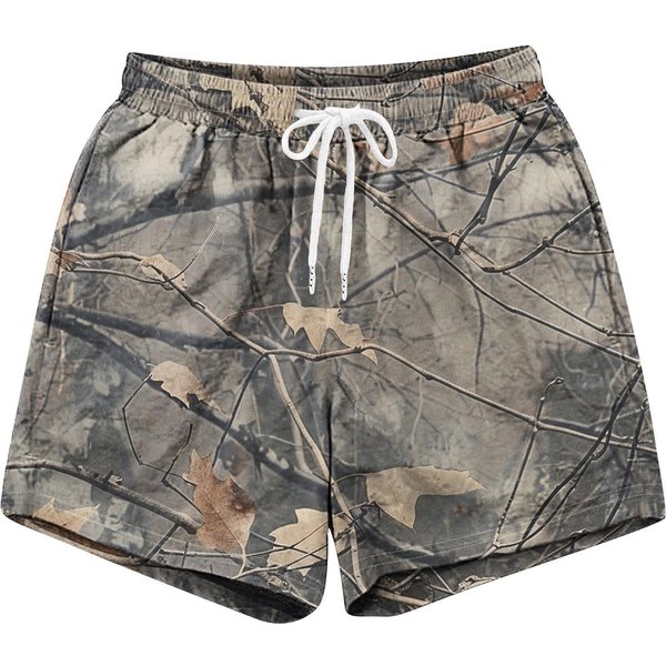 Pantalones Cortos Deportivos Informales Con Estampado De Camuflaje Para Hombre M Negro-image