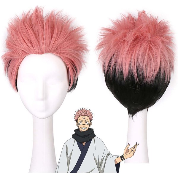 Peluca SintéTica Negra Corta De Cosplay Halloween Anime Jujutsu Kaisen JJK Fushiguro Megumi Black-image
