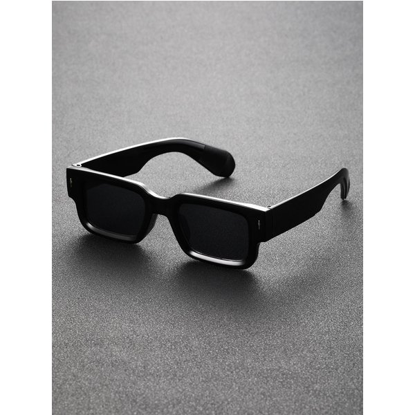 1PC Unisex Rectangular PláStico Montura De Gafas Montura Moda CláSico Gafas De Sol Gafas Para Viajes Al Aire Libre Accesorios De ProteccióN UV Black-image