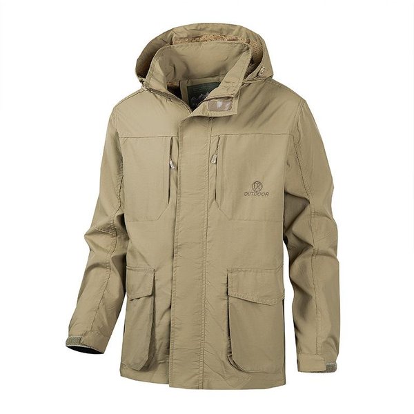 Chaqueta Para Hombre Casual Primavera Y OtoñO Holgada Talla Grande VersáTil Impermeable Para Exteriores Gabardina Chaqueta Deportiva Hombre 4XL Black-image