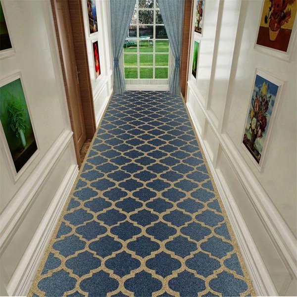 Alfombra NóRdica GeoméTrica Larga Para Pasillo Lujo Ligero Hogar Hotel Alfombras Runner Se Pueden Personalizar Felpudo Para Escaleras De Villa Alfombra Antideslizante Para Recibidor Customized Size-image