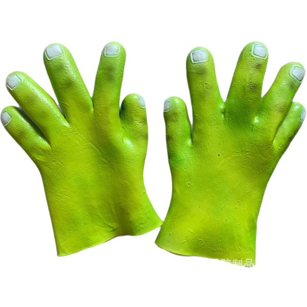 Plamista Zielona Maska Shreka Maska Halloweenowa Makijaż Filmowy Maska Balowa Maska KarnawałOwa Lateksowa Realistyczna Maska ZwierzęCa Nowa Green-image