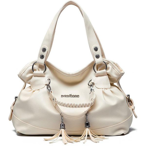 Moda Damska PU SkóRzana Torba Na Ramię Crossbody Tote Messenger Hobo Bag Kość SłOniowa-image