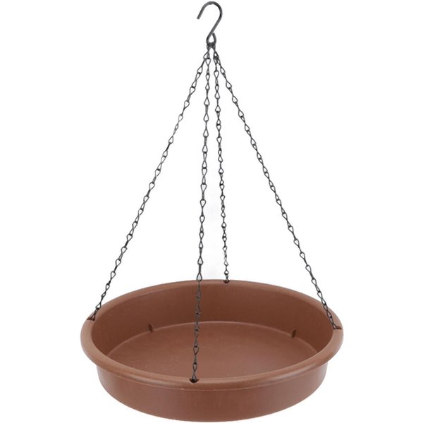 BañO Para PáJaros Comedero Colgante Para PáJaros Redondo De PláStico Colgante Bandeja Comedero Para PáJaros Exterior Bandeja BañO Para PáJaros MarróN Gray-image