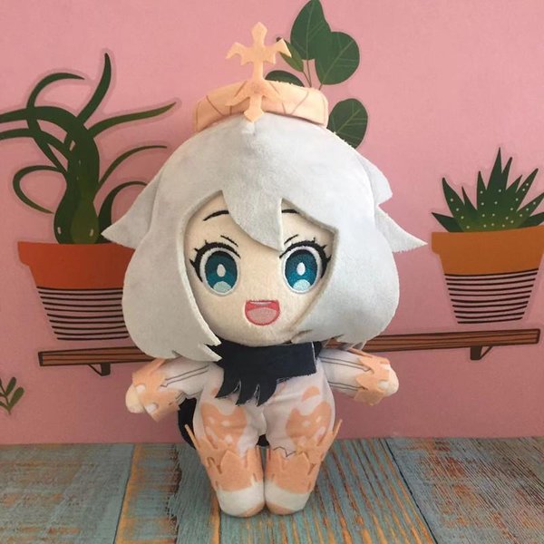 MuñEco De Peluche Anime Genshin Impact 20Cm Hu Tao Paimon Juego Lindo Suave Almohada Rellena Regalo Para NiñOs 20Cm-image