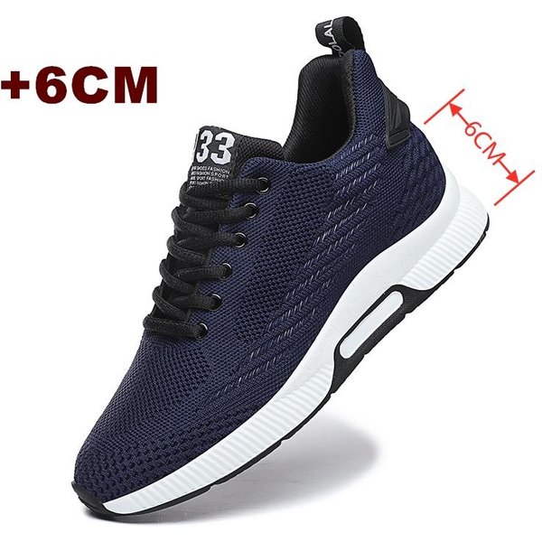 DużY Rozmiar Buty Na Platformie MęSkie Sneakersy Buty PodwyżSzająCe Buty ZwięKszająCe Wzrost WkłAdki 6CM MęSkie Codzienne Buty PodwyżSzająCe Wzrost 43 Niebieski-image