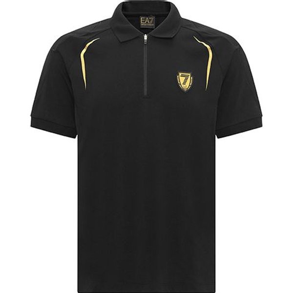 Emporio Armani SS23 Camisa Polo De Manga Corta Con Logo Para Hombre Tops Negro 3RPF62-PJL2Z-1200 S Black-image