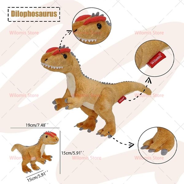 Symulacja Dinozaur Pluszowa Zabawka Dziecko Parasaurolophus Maskotka Spinozaur Tyranozaur Z Jajkiem MięKka Lalka Prezent Dla Dzieci-image