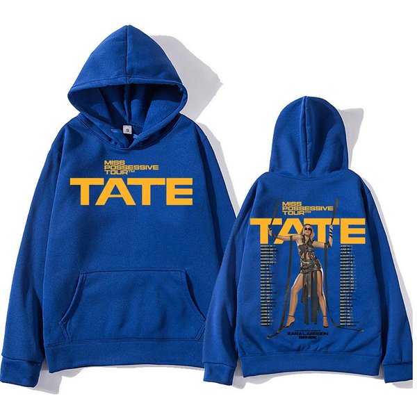 Tate Mcrae Miss Possessive Tour Bluzy Z Kapturem MęSkie Damskie Moda Bluzy Jesień Zima Modne Swetry Y2K Dwustronne Casual Hoody XS Blue-image