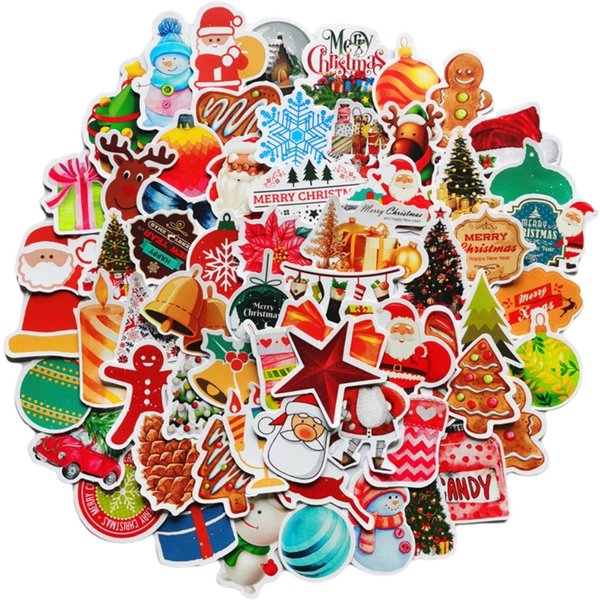Pegatinas TemáTicas De Navidad 2021 100 No Repetitivas Impermeables Pegatinas De DecoracióN NavideñA Para Red-image