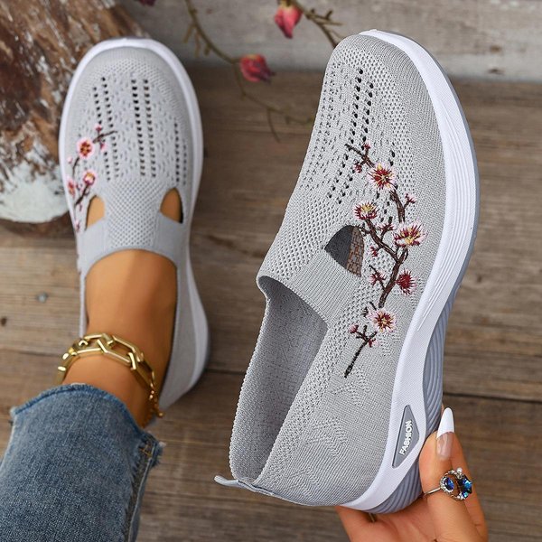 Zapatillas De Verano Transpirables Para Mujer Suela Suave Antideslizante Zapatos Casuales Zapatos Para Caminar 37 Gris-image