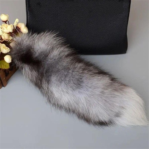 Pompony Pluszowy Ogon Brelok Do Kluczy Torba Z FręDzlami Futrzany Wisiorek Breloczek Ogon ZwierzęCy Brelok Kobiety Dziewczyna 40Cm 08-image