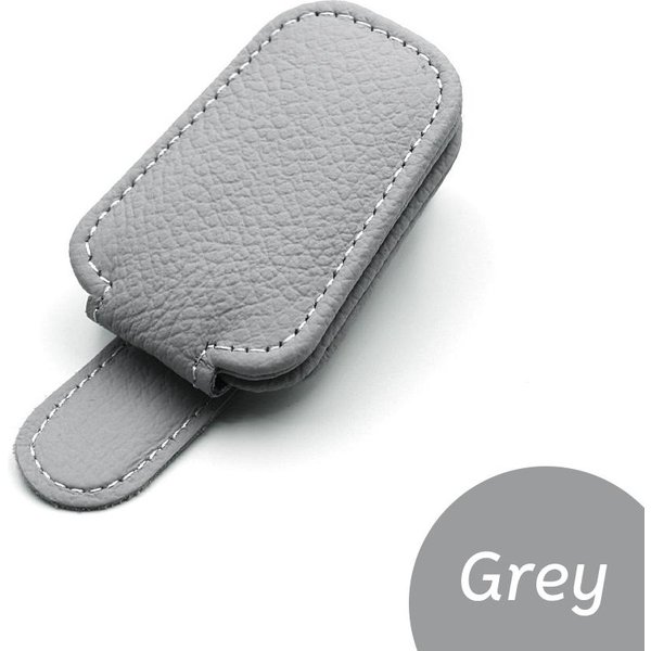Clip Para Visera De Coche, Estuche Para Tarjetas, Soporte Para Visera De Gafas De Sol, Soporte Para Gafas, Soporte Para Gafas De Sol, Soporte De Cuero SintéTico Para Gafas Gris Claro-image
