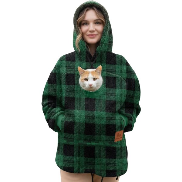 Unisex Outdoor Torba Bluza Z Kapturem Bluza Na Zamek Bluzy Z Kapturem Dla ZwierząT Puszysta Bluza Z Kapturem Na Zamek M Black-image
