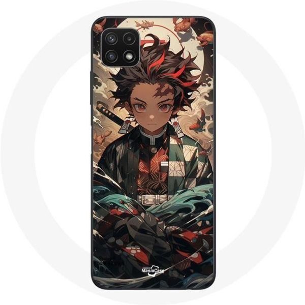 Funda - Maniacase - Samsung Galaxy A22 5G - Demon Slayer Tanjiro - Flexible - Negra-image