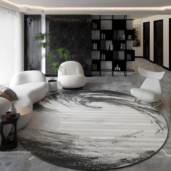 DecoracióN De Sala De Estar Estilo NóRdico Alfombra Redonda Alfombras De Lujo Ligero Para Dormitorio Alfombrilla Gruesa De Felpa Para Suelo Alfombra Esponjosa Suave Para Vestidor 80X80Cm-image