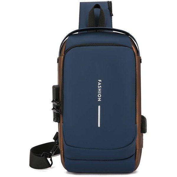Bolso De Hombro MultifuncióN Antirrobo Con USB Para Hombre, Bandolera Cruzada Para Viaje, Bolso De Pecho, Paquete De Mensajero-image