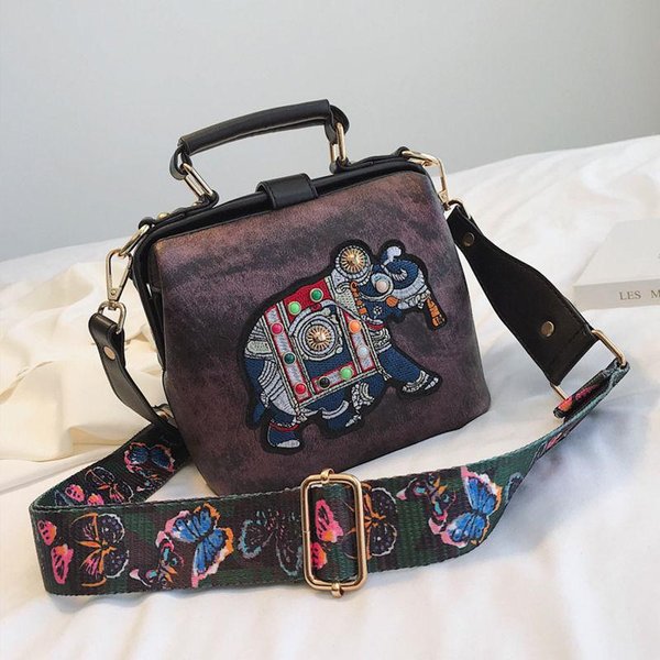 Projektant Luksusowa Marka Torebki Torby Crossbody Torby Haftowane SłOniem Dla Kobiet SkóRzana Torebka Torba Messenger Portfele Listonoszki-image
