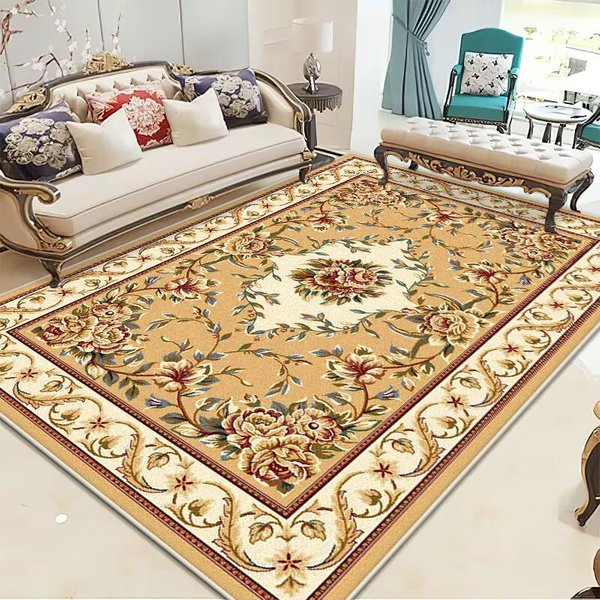 Luksusowy Dywan Do Salonu W Stylu Europejskim Dekoracja Domu Sofa Stoliki Kawowe Dywan AntypośLizgowy Sypialnia Dzieci Pluszowa MięKka Mata PodłOgowa 60*90Cm-image