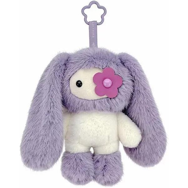 Uroczy Pluszowy KróLik Breloczek Kwiatowe Oko KróLiczek Pluszowa Lalka Kawaii DłUgie Uszy ZwierząTka Zawieszka Do Torebki Breloczek Do Kluczy Samochodowych Zabawka Prezent Dla Dziewczynki Niebieski-image