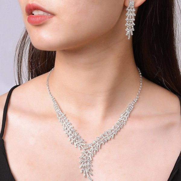 Juego De JoyeríA De 3 Piezas Para Mujeres De La Serie De Cadena De Garra De Moda Con Pendientes De Hoja Y Collar, Regalos Para Bodas, Banquetes, Fiestas Y Vacaciones 1699-image