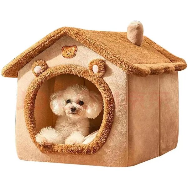 Casa Para Perros Y Gatos, Casa Para Perros PequeñOs, Desmontable Y Lavable, Suministros Para Mascotas Para Las Cuatro Estaciones. L MarróN-image