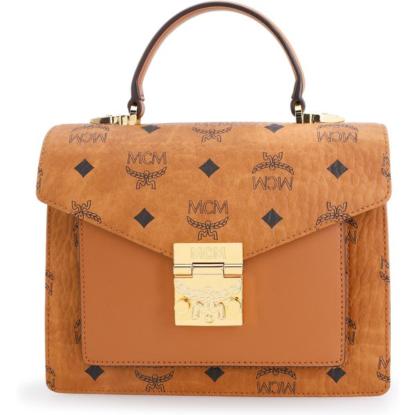 MCM PozłAcane 24K ZapięCia Liść Laurowy Zamek Klasyczny Monogram PłóTno Powlekane Torba Tote MałE Damskie Torby Tote BrąZowy Konjak MWEAAPA02CO001 Basic Set (Bag+Dust Bag) Brown-image