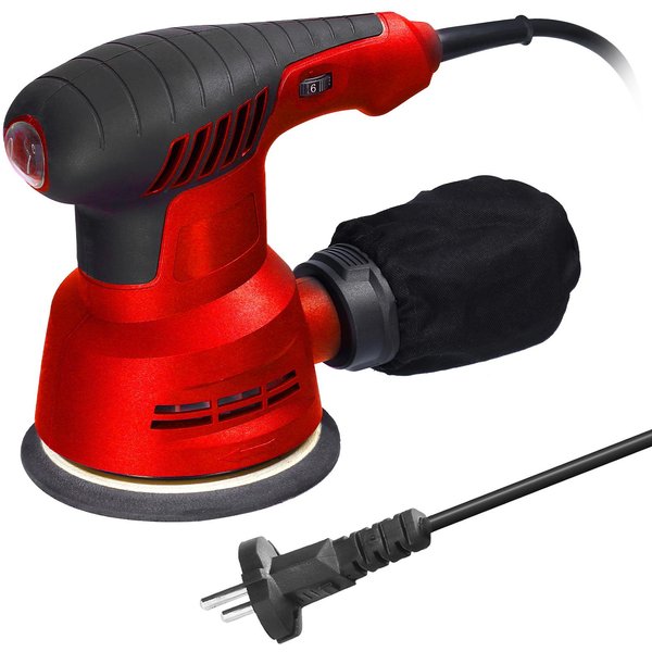 300W RęCzna Elektryczna Szlifierka MimośRodowa 5-Calowa 125Mm PłYta Szlifierska Elektryczna Szlifierka Do ObróBki Drewna EU Plug-image