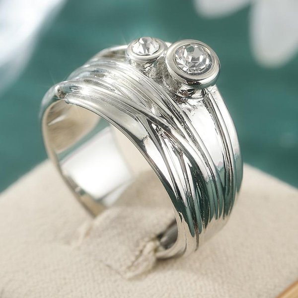 Anillo De Mujer Vintage Con Incrustaciones De Circonita CúBica Blanca Color Cobre Deslumbrante Tallado A Mano JoyeríA Para Uso Diario Fiesta Regalo De Aniversario 8 White-image