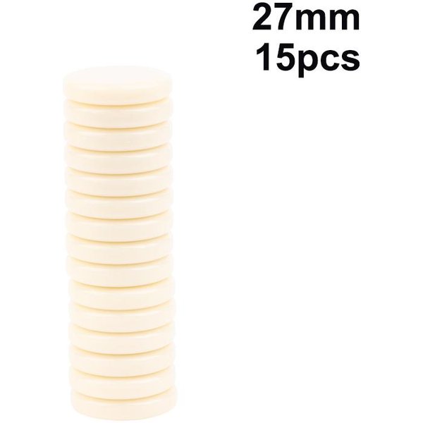 15 Szt. Backgammon 20/27/32 Mm Wielokolorowe Szachy Zachodnie OkrąGłE Plastikowe Warcaby Puste Szachy Smart Duel Akcesoria Do Gier Szachowych 27Mm-image