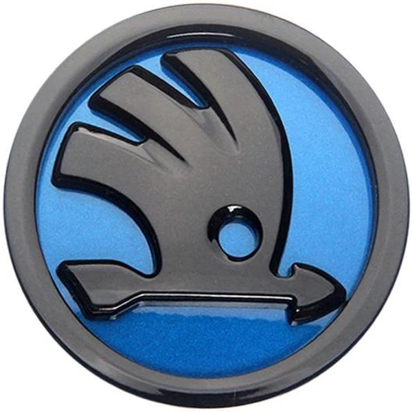 Grill Przedniej Maski Samochodu Emblemat Logo Na Tylną Klapę BłYszcząCa Naklejka Dla Skoda Octavia RS Fabia Kamiq Karoq Kodiaq Rapid Scala Superb 10CM-image