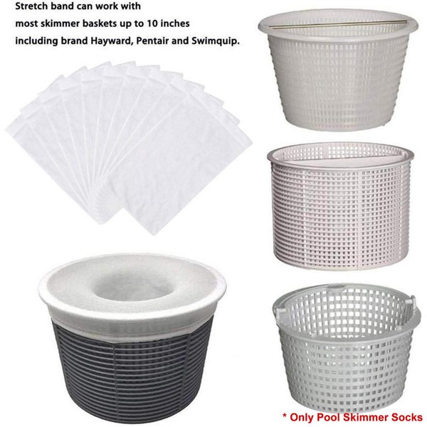 Zestaw 20 Sztuk Skarpet Do Skimmera Basenowego Idealne Zabezpieczenie FiltróW, Koszy I SkimmeróW, Skarpety Do Koszyka Filtra Basenowego Oczyszczają 20PCS BiałY-image