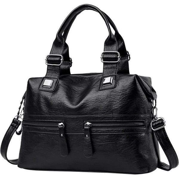 Bolso De Mano De Gran Capacidad Para Mujer, Bandolera De Piel Suave, Bolso De Mano Para Mujer De Mediana Edad, Bolso Bandolera Sencillo.-image