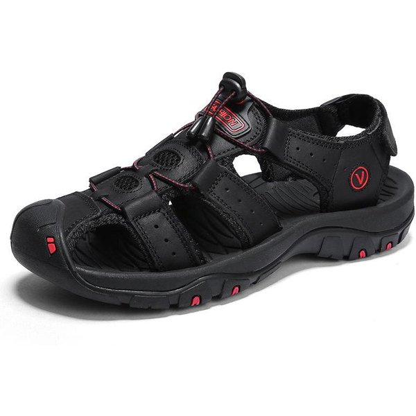 Sandalias CláSicas Para Hombre, Sandalias Suaves De Verano, Zapatos CóModos Para Hombre, Sandalias De Cuero Genuino, Sandalias Romanas Suaves De Talla Grande Para Hombre Al Aire Libre 38-image