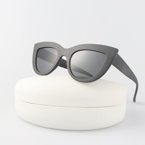 Klasyczne Okulary PrzeciwsłOneczne Kocie Oko Kobieta Designerskie Stylowe Lustrzane Okulary PrzeciwsłOneczne Damskie Klasyczny Styl Gradientowe Odcienie Czarne Oculos De Sol No Box Gray-image