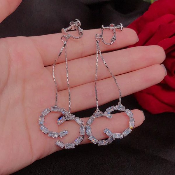 Pendiente De Aro De Plata De Ley 925 100% Con Diamante Para Mujer JoyeríA Oreja Piedra Preciosa Plata De Ley 925 AutéNtica Bizuteria NiñAs Plata-image