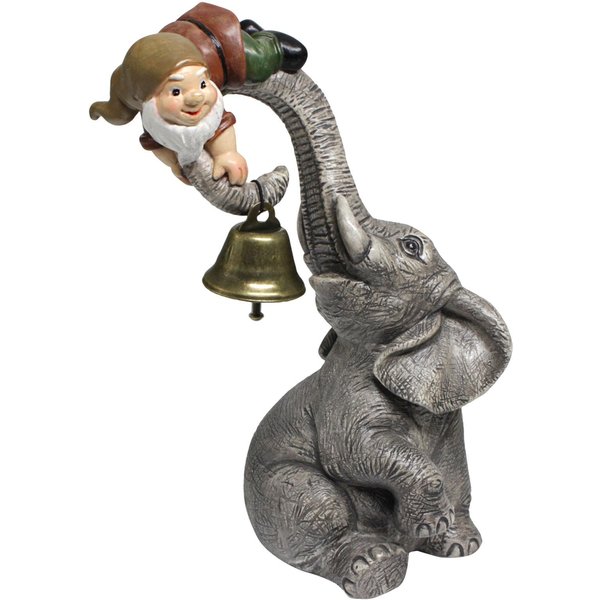 Figurka SłOnia Ogrodowego ŻYwica Delikatny WygląD Wykwintne Detale Statua RzeźBa Dekoracja Gray-image