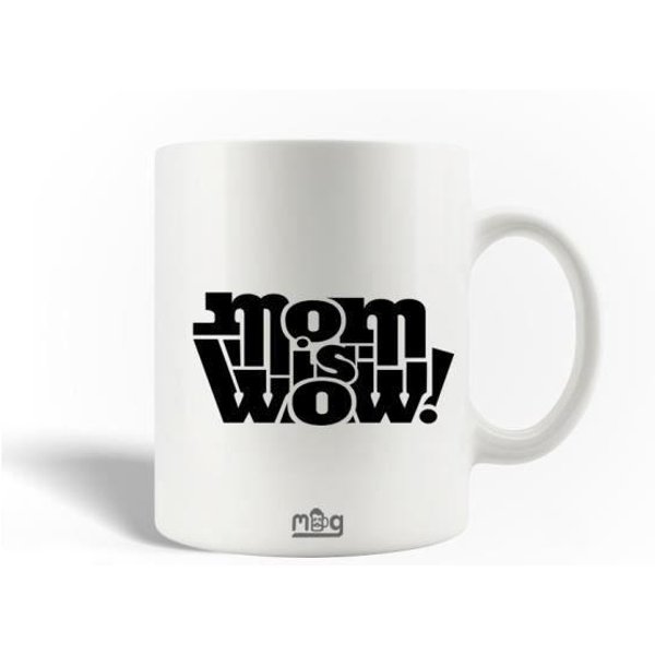 Taza De CeráMica - Cita - Mamá Es Wow - Blanco - 30Cl - Apto Para Lavavajillas-image