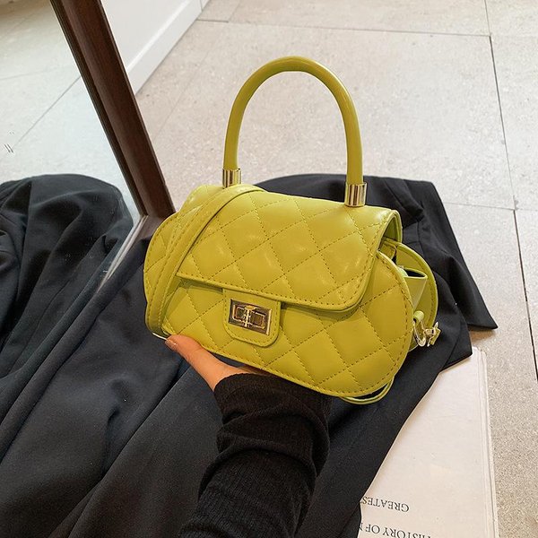Bolso De Hilo Bordado Con Diamantes Para Mujer En Verano Nueva Moda Tendencia Lujo Ligero Cadena Un Hombro Axila Cruzado PequeñO Cuadrado Yellow-image
