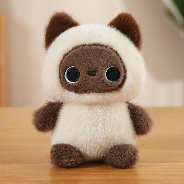 16Cm Urocze SiedząCe ZwierzęTa Panda Ruda Lis Kot Syjamski MięKkie Pluszowe Lalki Wypchana Wydra ŚWinia Pluszak Zabawki Dla NiemowląT Prezenty Dla Dzieci 16Cm White-image