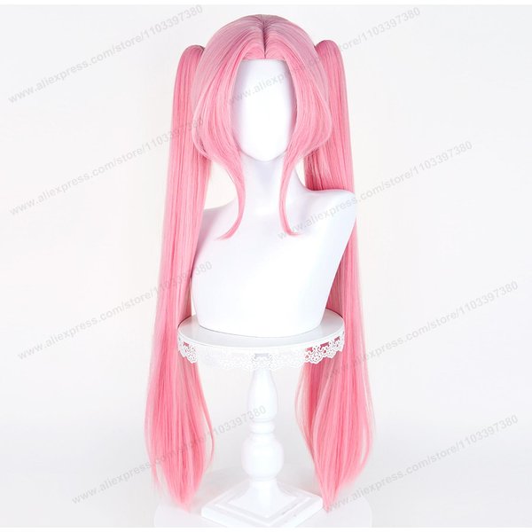 Peluca Cosplay Zombie Stage Mizi De 80 Cm De Largo Rosa Para Mujer Peluca Cosplay Anime Halloween Pelucas SintéTicas Resistentes Al Calor-image