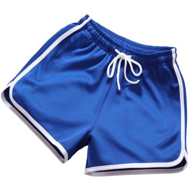 MęSkie Spodenki Letnie Sznurek Elastyczny Pas LuźNe Jednolity Kolor Spodnie Sportowe Cienkie 4XL Blue-image