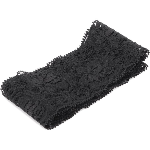 Koronkowa WstążKa Dodatki OdzieżOwe Dekorowanie RzemiosłA MateriałY DIY 10 JardóW 6Cm Szerokość Czarna-image